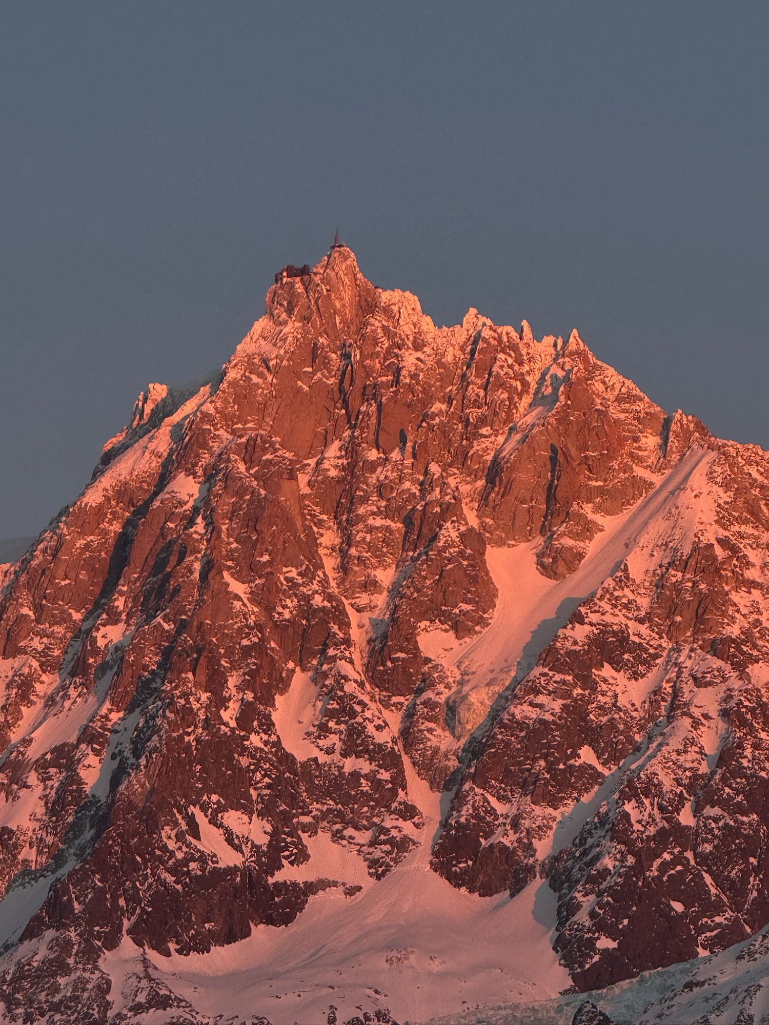 Aiguille du Midi at sunset